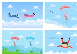 13 Skydive Outdoor Flat Design