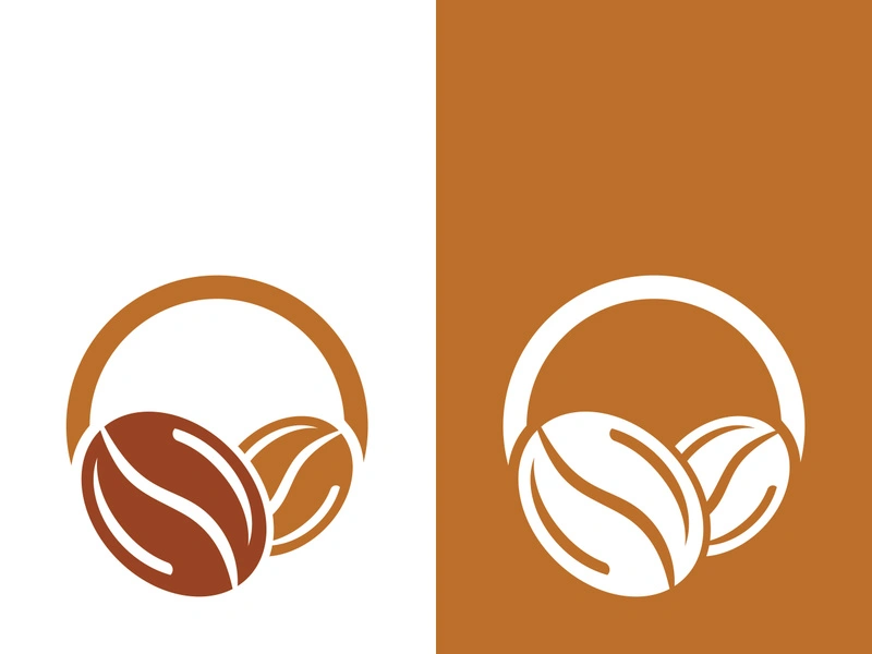 Coffee bean icon vector illustration template