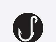 fishing hook logo design concept template