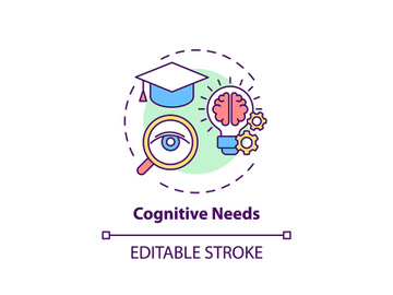 Cognitive needs concept icon preview picture