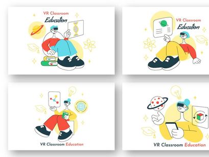10 VR Classroom Education Illustration