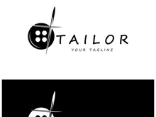 tailor logo icon illustration template combination of buttons for clothes, thread and sewing machine, for clothing product design, convection companies, fashion in vector form