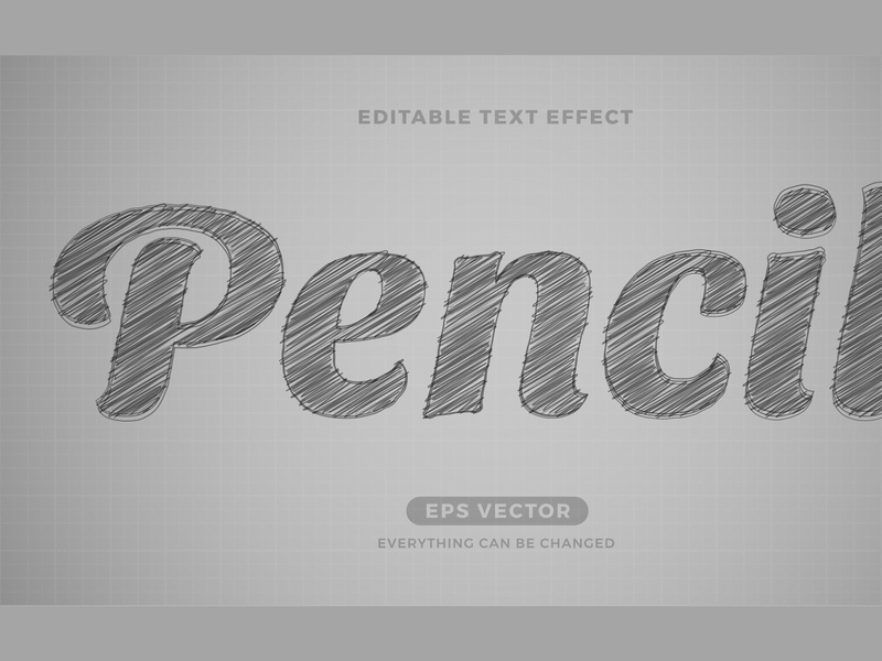 Pencil editable text effect style vector