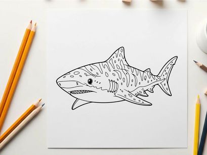 Cartoon shark swimming vector illustration flat design