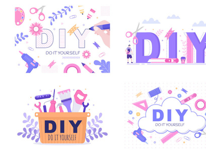 16 DIY Tools Do It Yourself Background