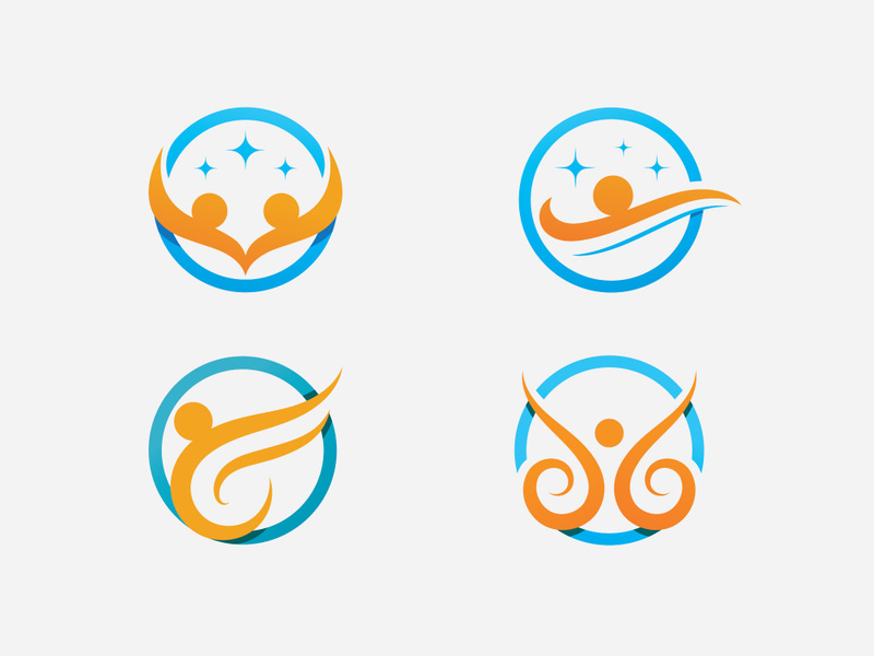 Community  network and social  Health Logo  icon design template