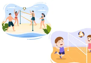15 Volleyball Player Cartoon Illustration