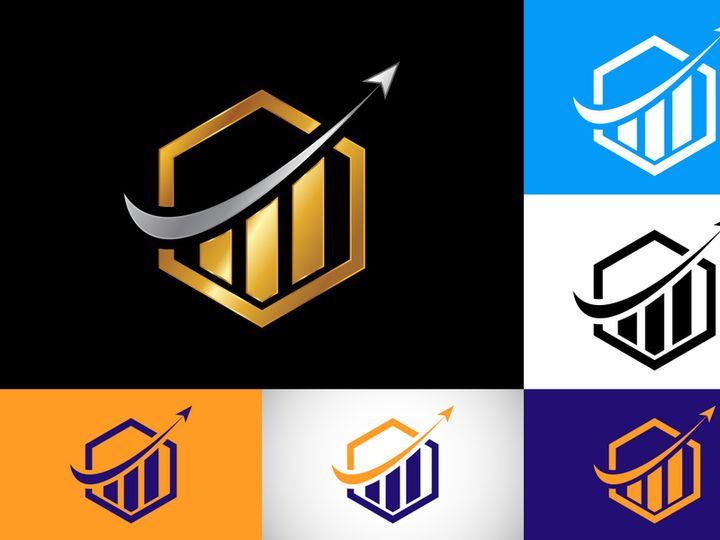 Finance and Marketing concept logo designs vector illustration