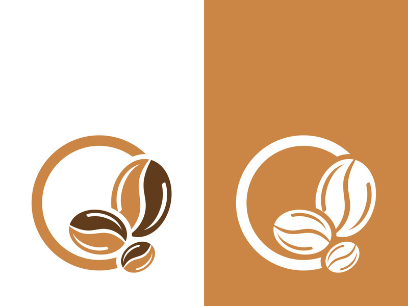 Coffee bean icon vector illustration template