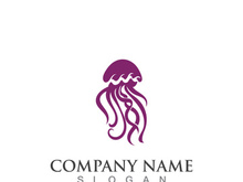 Jellyfish icon illustration design, simple logo template vector