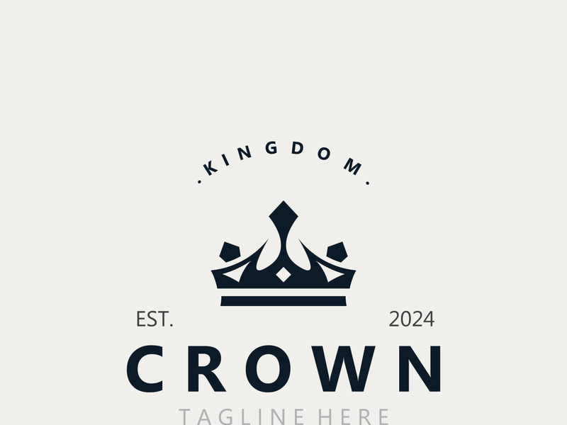 Crown logo simple design template. Vintage Crown Logo Royal King Queen concept symbol icon