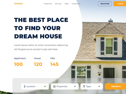 Oemahku - Hero Real Estate Landing Page