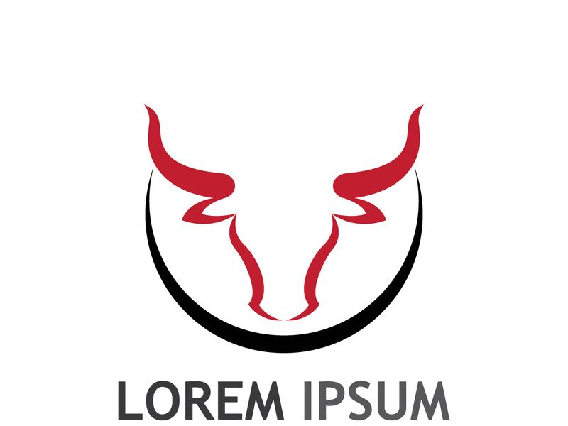 Vintage bull head horns logo
