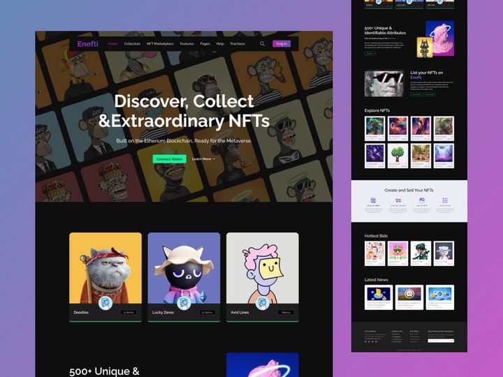 NFT- Digital artwork Marketplace lending Page