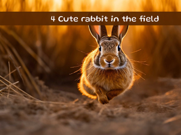 Cute rabbit in the field preview picture