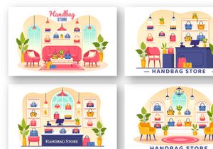 10 Handbag Store Illustration