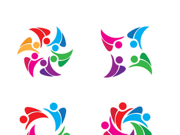 people group and community logo icon illustration design vector preview picture