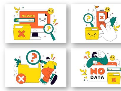 10 No Data Vector Illustration