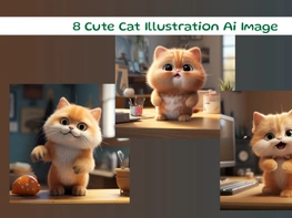 Crazy Cat Illustration Ai Image preview picture