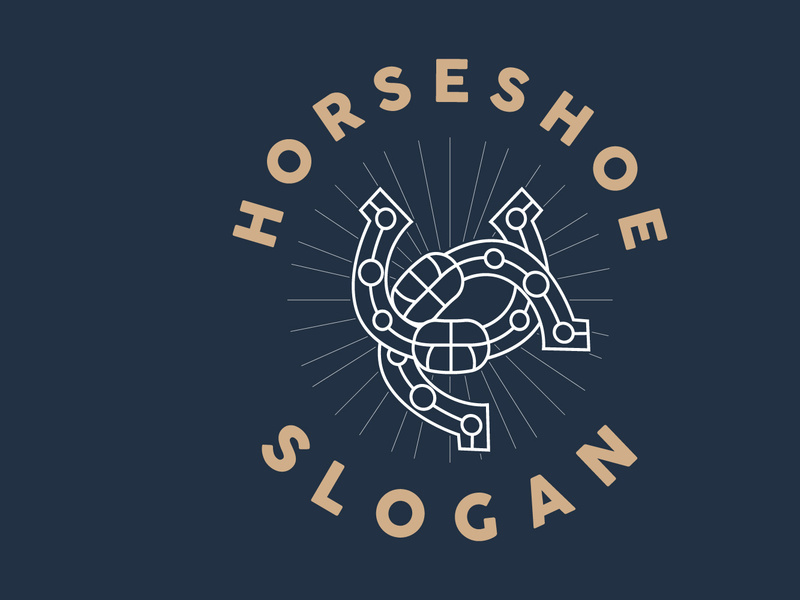 Horseshoe Logo, Horse Vector Vintage Elegant Old Retro Texsas Design