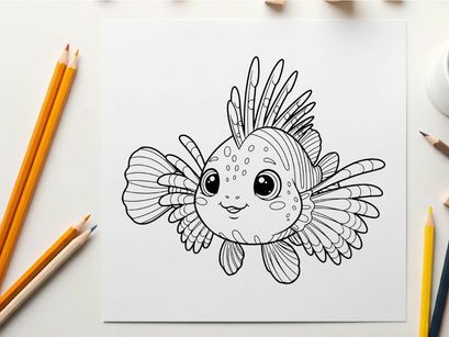 Cute happy pufferfish smiling vector illustration