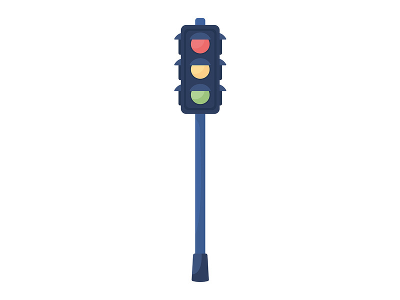 Traffic light semi flat color vector object