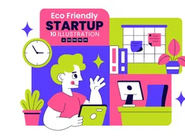 10 Eco Friendly Startup Office Illustration preview picture