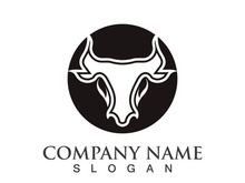 Bull head logo vector icon design illustration