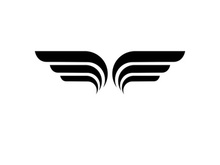 Black wing falcon bird logo