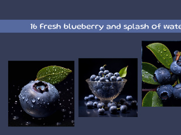 Fresh blueberry and splash of water preview picture
