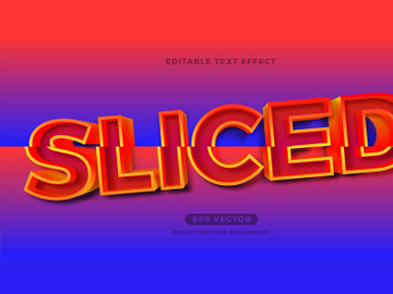 Trendy Sliced editable text effect vector template preview picture