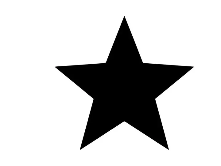 Black star shape icon isolated on white background for graphic design and web elements.