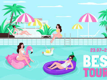 Best tours poster flat vector template preview picture