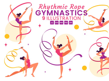 9 Rhythmic Rope Gymnastics Illustration preview picture