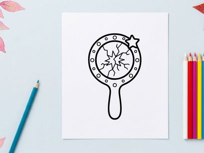 Magnifying glass searching for lost items. Halloween-themed decorative accessory with star charm. Silver-toned metal loop handle for easy hanging o...