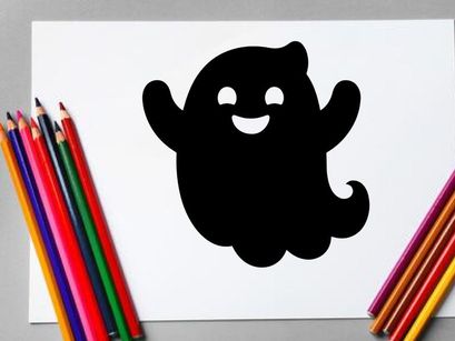Personagem de Gato Preto Fofinho com Expressão Brincalhona