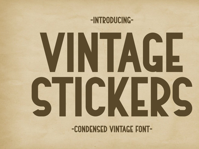 Vintage Stickers - Condensed Font