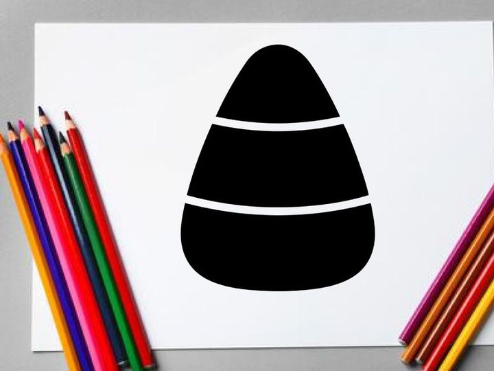 Black and White Hallowen Candy Corn Illustration for Halloween Decor