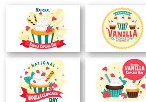 11 National Vanilla Cupcake Day Illustration