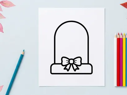 Ícone de lápide com um laço. Gráfico minimalista de lápide para projetos de design de Halloween.