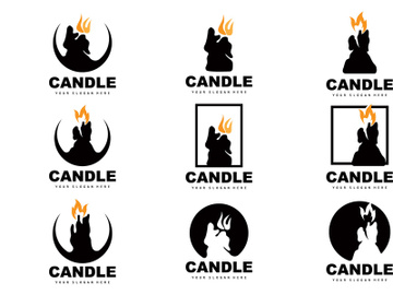 Candle Logo Vector Desain preview picture