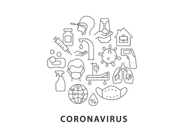Coronavirus abstract linear concept layout with headline preview picture