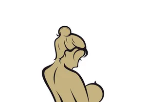 Beauty Lactating Mom Baby logo illustration