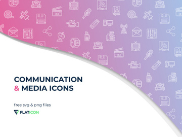 Communications and Media Icon Set preview picture