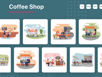 M162_Coffee shop Illustrations preview picture