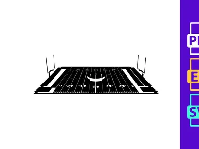 American football field goal post and gridiron layout