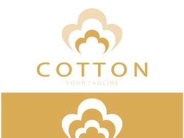 Soft natural organic cotton flower plant logo for cotton plantations, industries,business,textile,clothing and beauty,vector preview picture