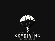 Skydiving logo sport high adventure Inspiration Silhouette Paragliding Template
