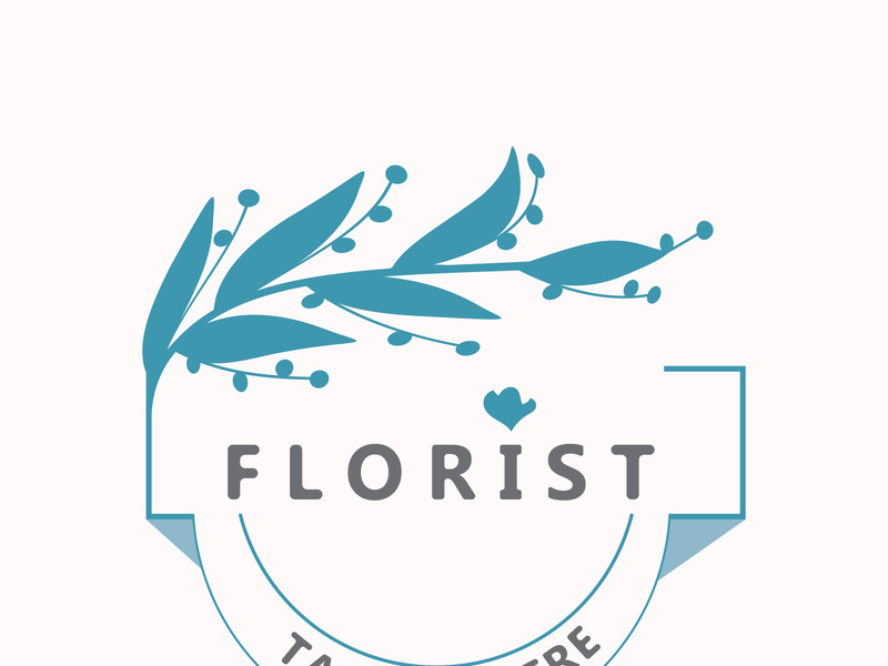 Florist logo beautiful floral leaf and flower vector art, icon graphic decoration business wedding template