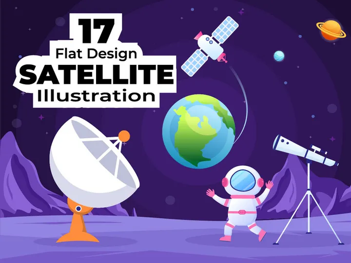 17 Satellites and 5G Network Illustration